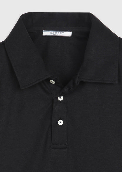 Schwarzes Baumwoll-Misch-T-Shirt