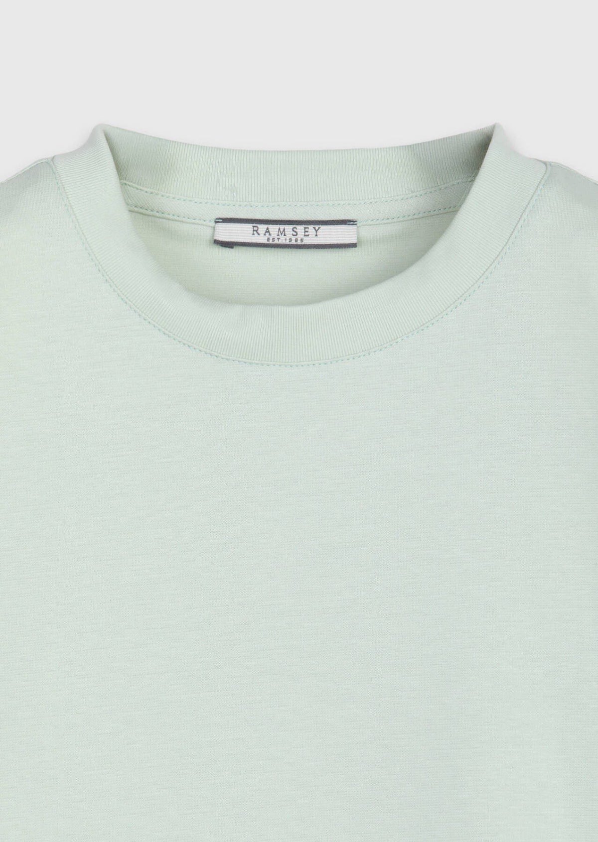 Mintfarbiges Baumwollmix T-Shirt