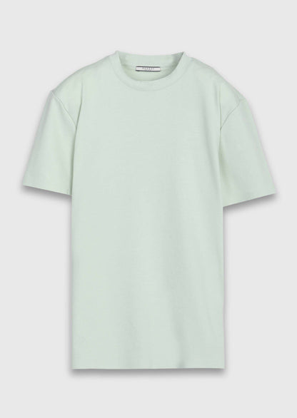 Mintfarbiges Baumwollmix T-Shirt