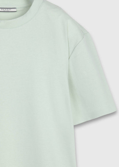 Mintfarbiges Baumwollmix T-Shirt