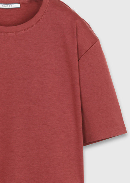 Rotes Baumwoll-Misch-T-Shirt
