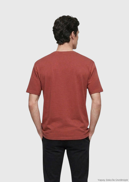 Rotes Baumwoll-Misch-T-Shirt