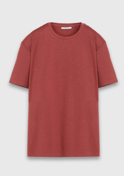 Rotes Baumwoll-Misch-T-Shirt