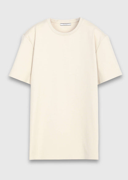 Beiges Baumwoll-Misch-T-Shirt