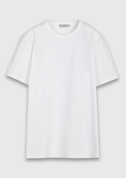 Weißes Baumwoll-Misch-T-Shirt
