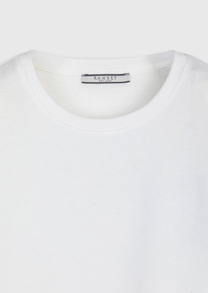 Weißes Baumwoll-Misch-T-Shirt