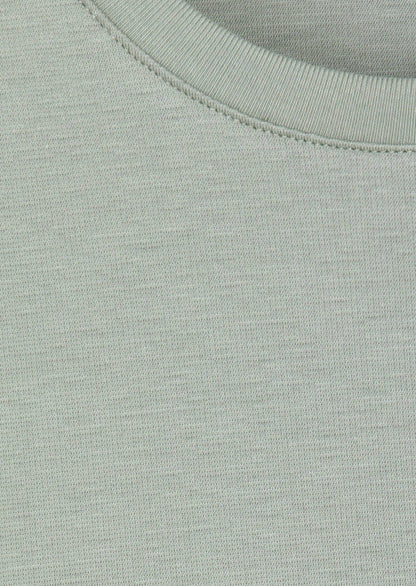 Khaki Unifarbenes Baumwoll-T-Shirt