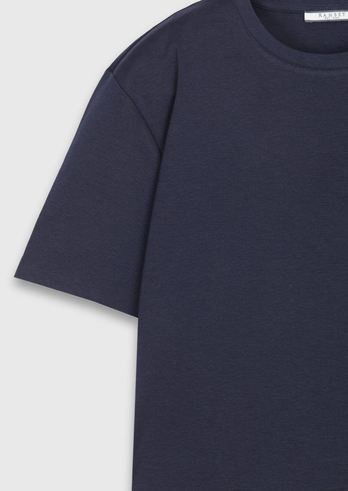 Marineblaues Baumwollmix T-Shirt
