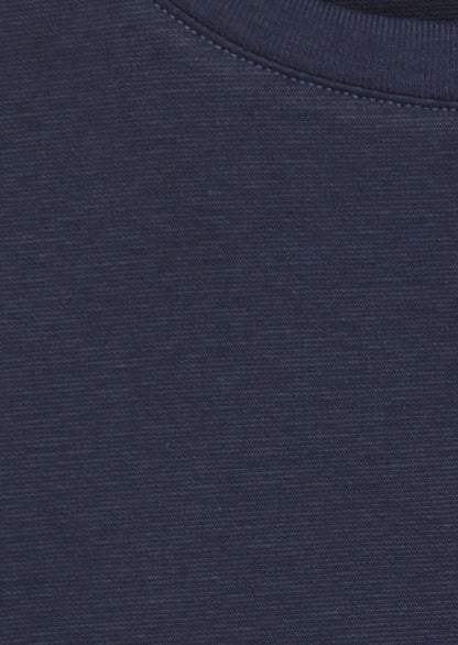 Marineblaues Baumwollmix T-Shirt