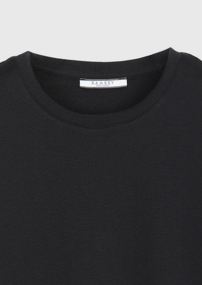 Schwarzes Baumwoll-Mix T-Shirt