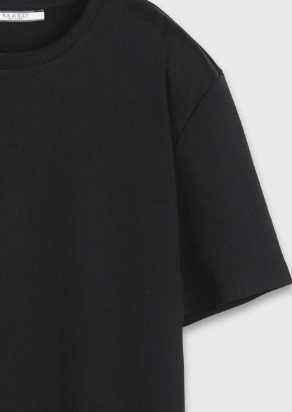 Schwarzes Baumwoll-Mix T-Shirt