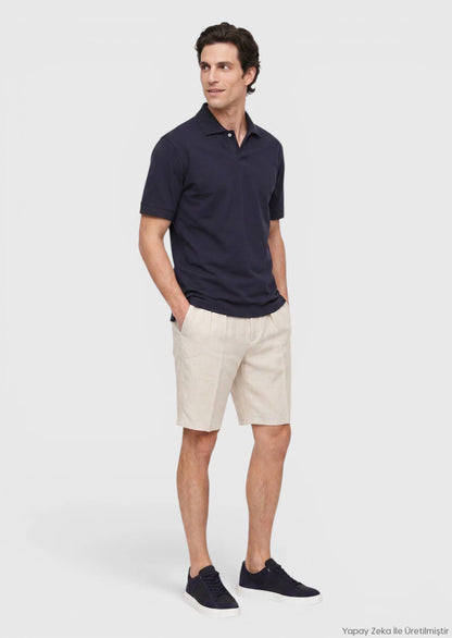 Marineblaues schlichtes T-Shirt