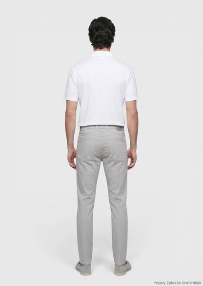 Weißes Baumwoll-Misch-T-Shirt