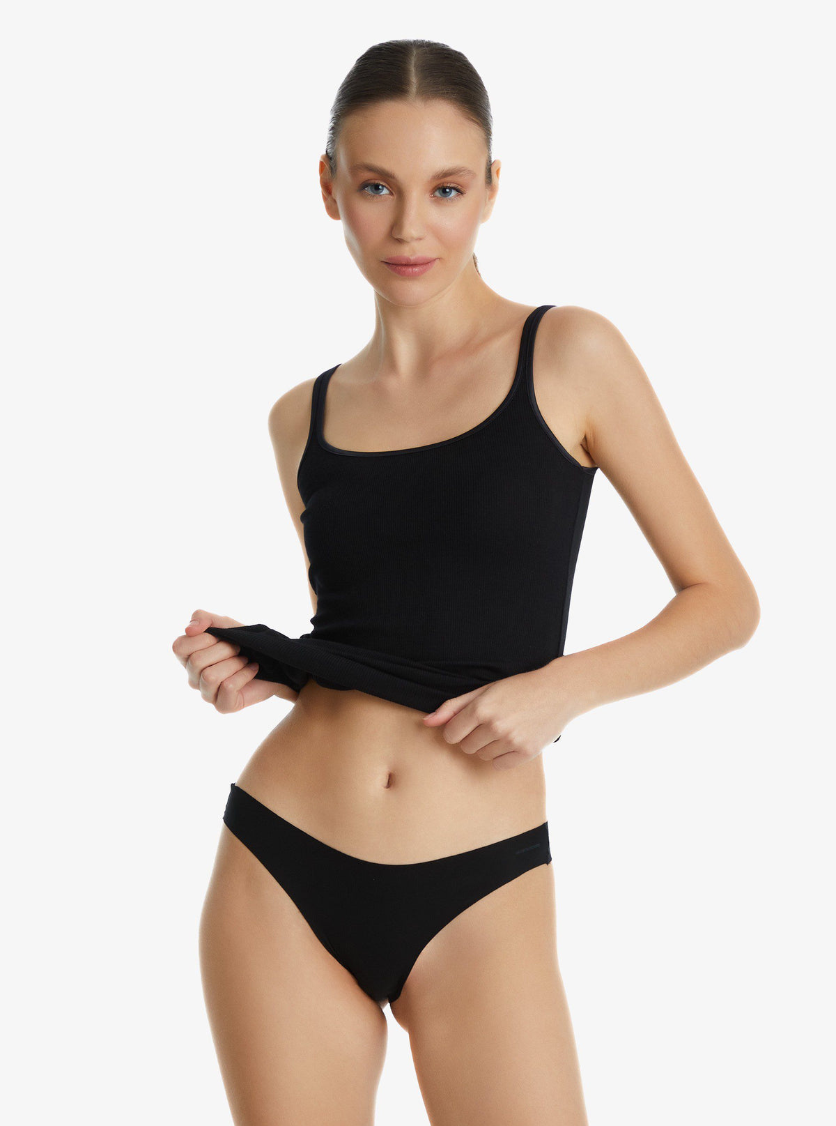Damen Nahtlose Brasilianische Panty 1662 - Schwarz