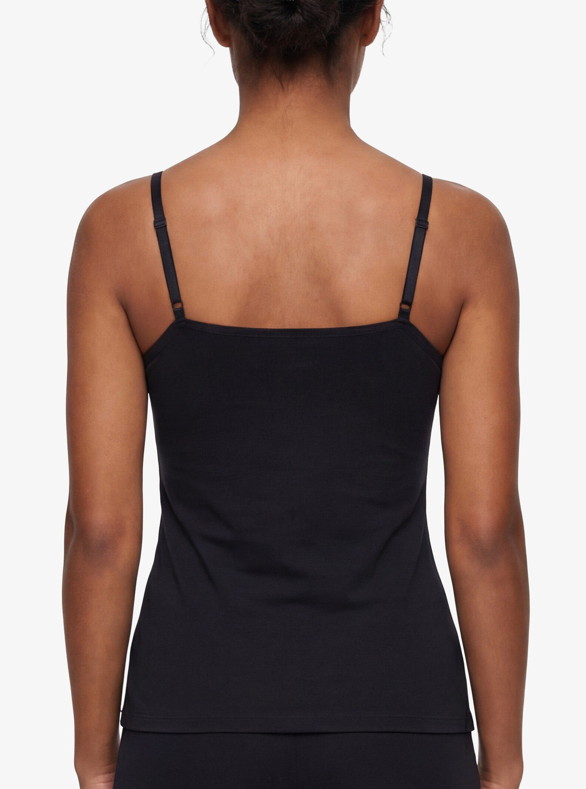 Damen Essentials Top mit feinen Trägern - Schwarz