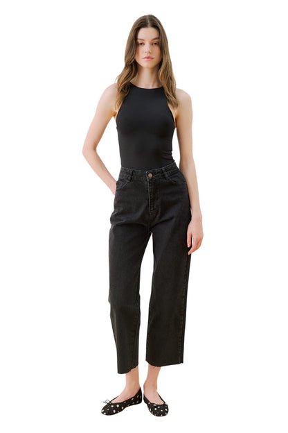 1965 Gerade Schwarze Denim-Hose