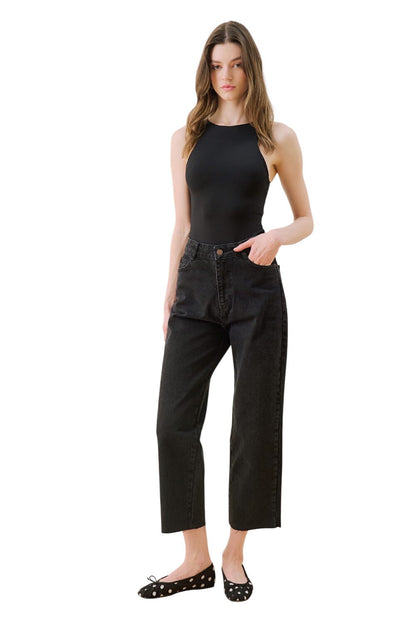1965 Gerade Schwarze Denim-Hose