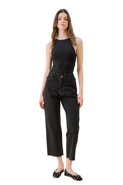 1965 Gerade Schwarze Denim-Hose