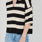 Polo Collar Striped Oversized Sweater