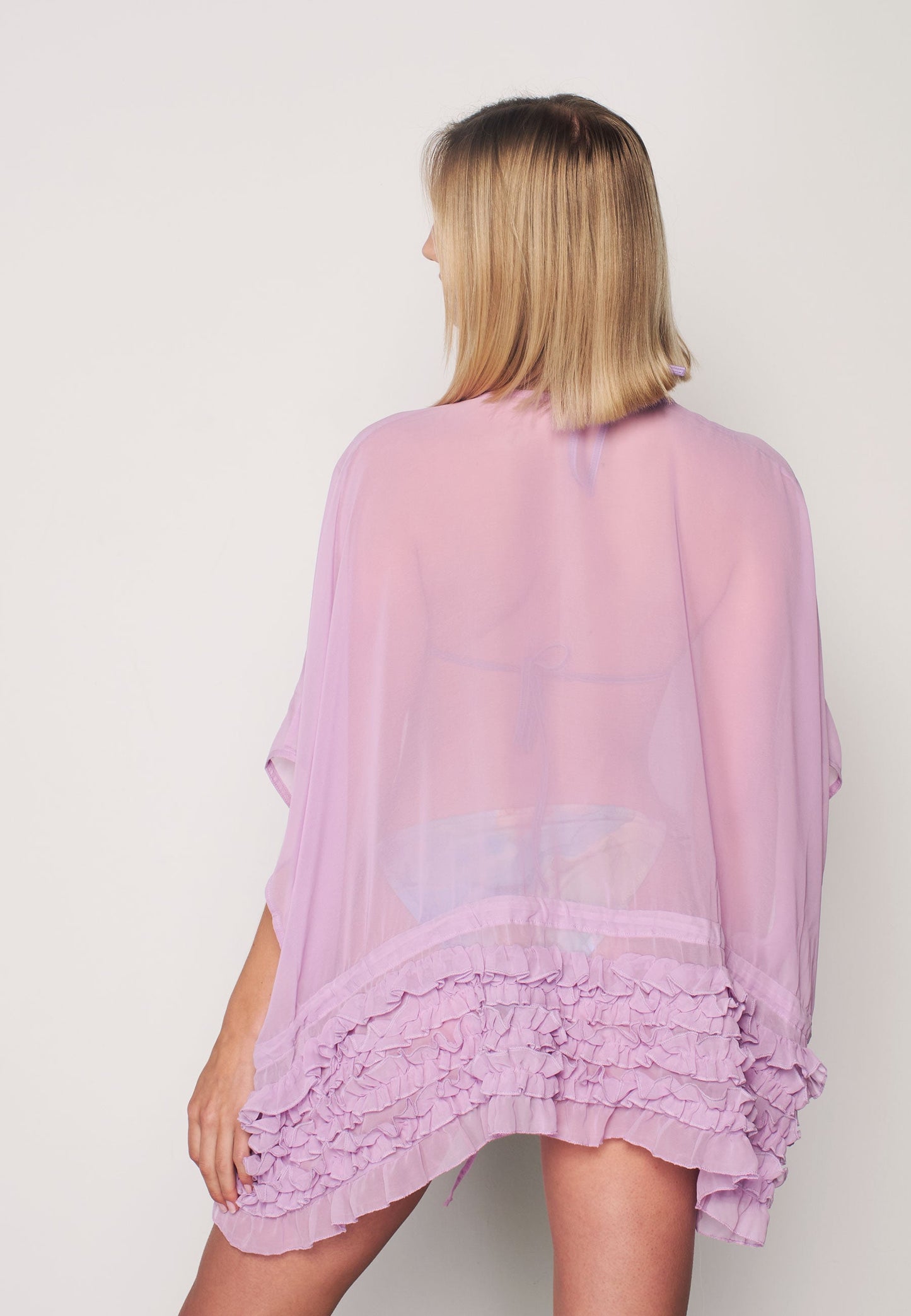 Herita Frill Detailed Kimono Rose