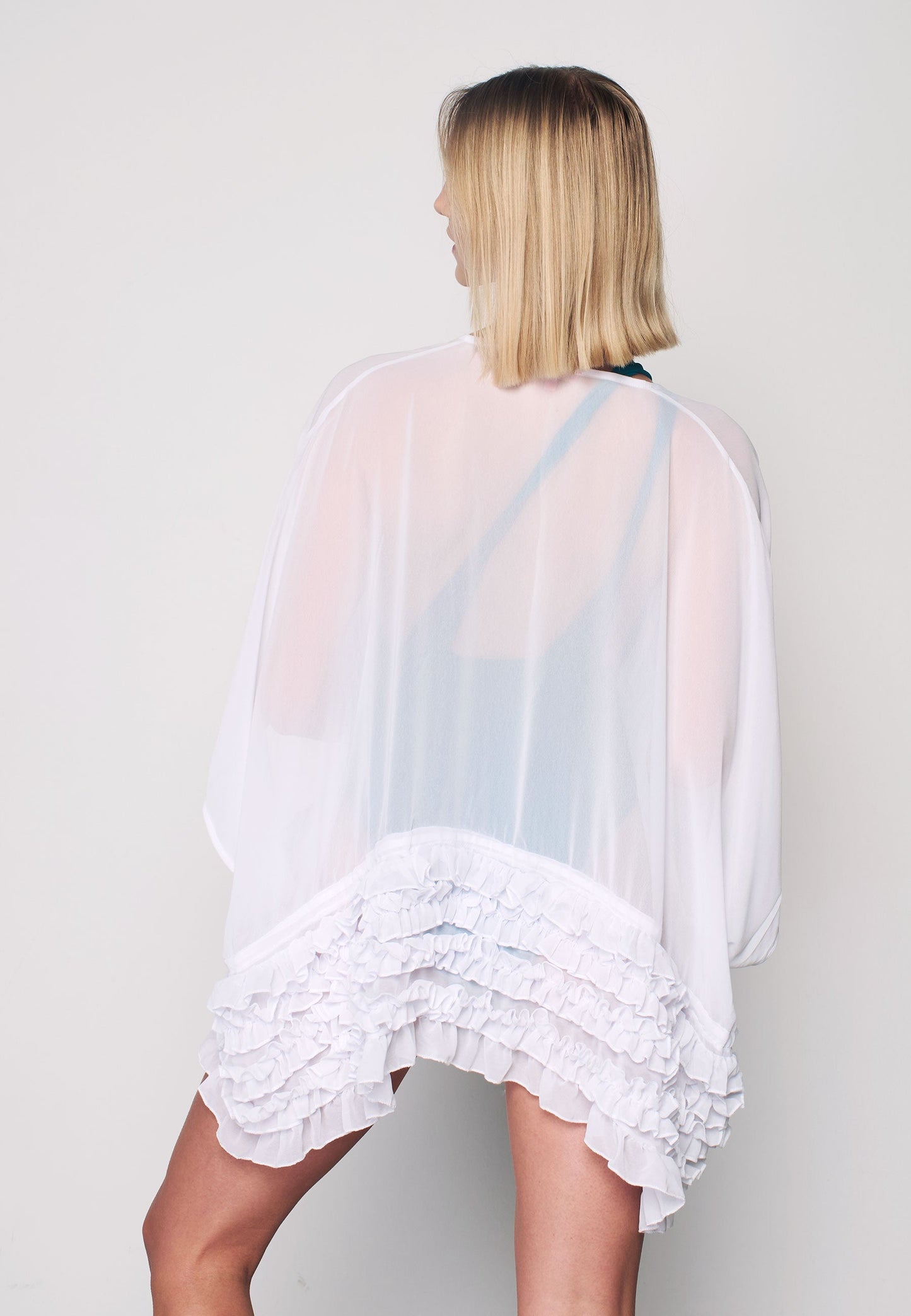 Herita Frill Detailed Kimono White