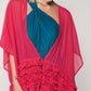 Herita Frill Detailed Kimono Fuschia