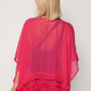 Herita Frill Detailed Kimono Fuschia