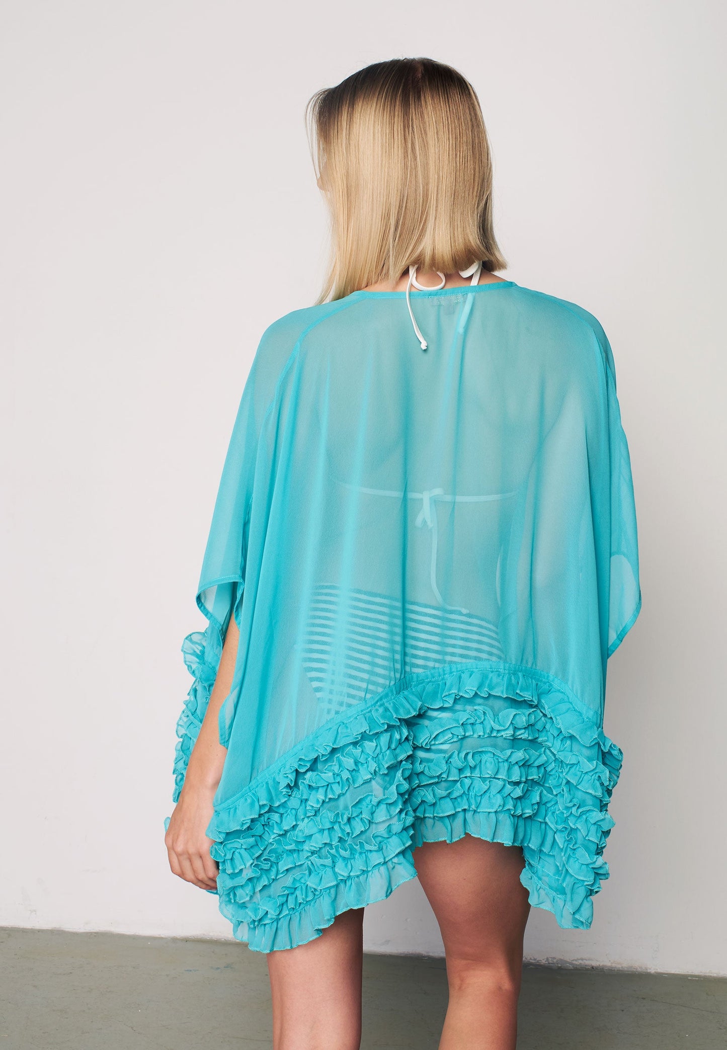 Herita Frill Detailed Kimono Green