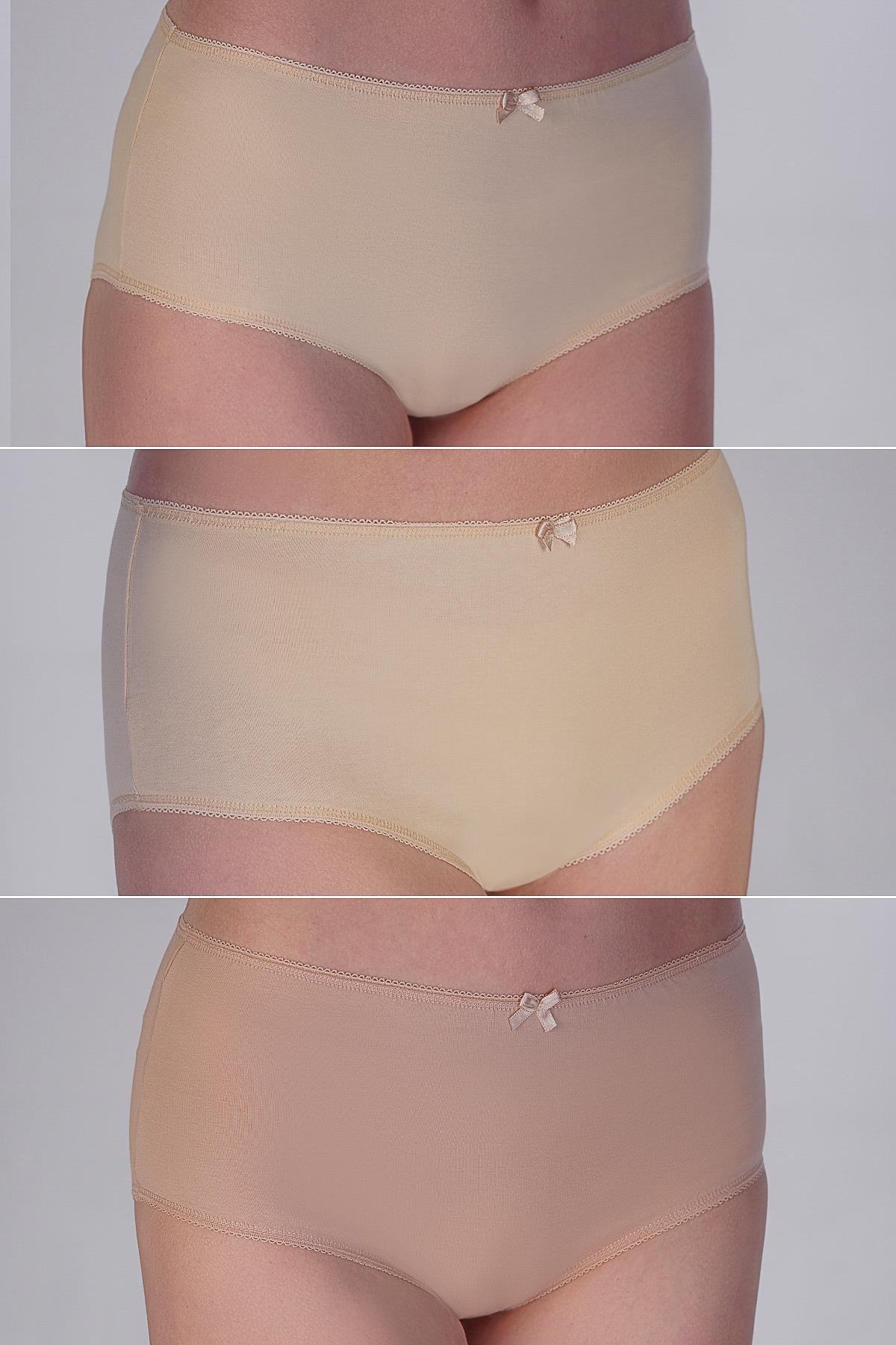 3er-Pack Baumwollslips Schwarz/Weiß/Beige