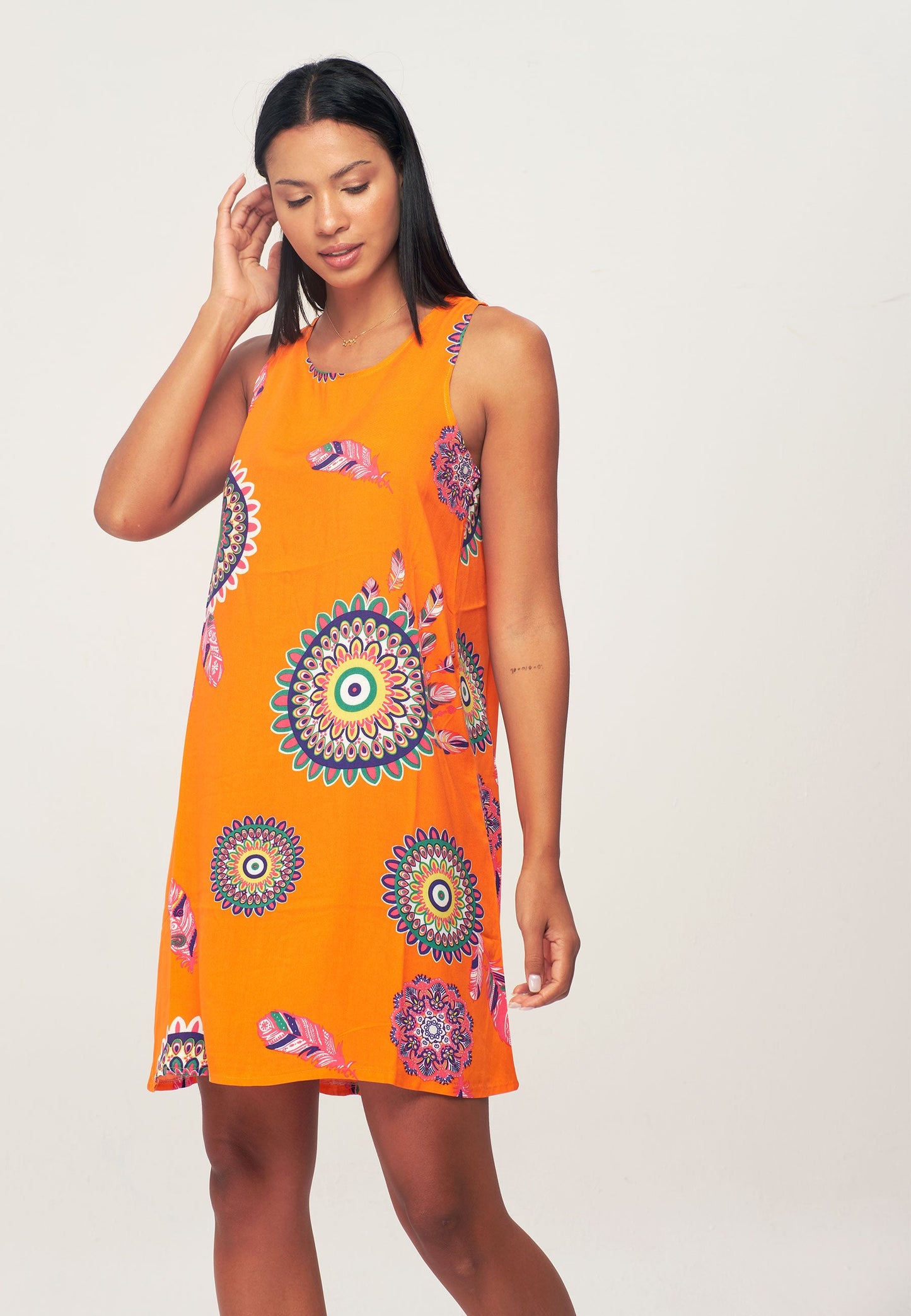 Women's Multi Patterned Backless Dress