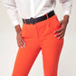 Women's Belted Trousers with Elasticated Waistband