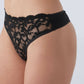 Black Thong Panties with Lace Front (3pcs)