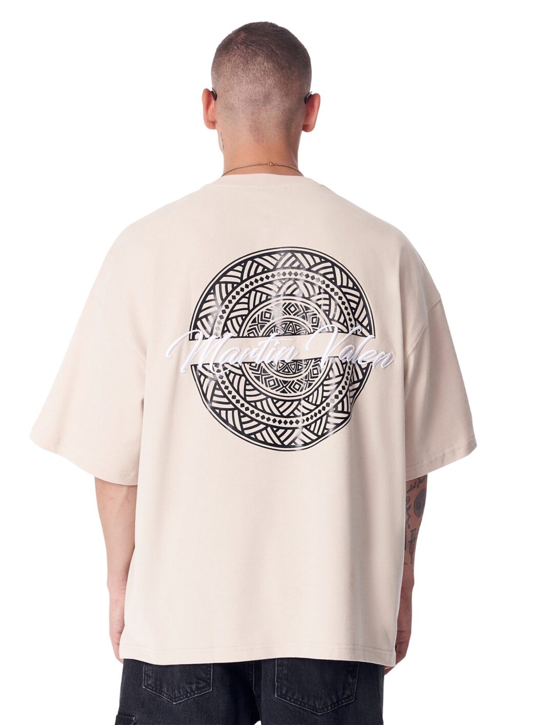 3D Gesticktes Glänzendes Mandala T-Shirt