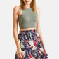 Women's Multi Patterned Ruffled Viscose Mini Skirt