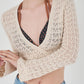 Ajour Bolero Blouse - Beige