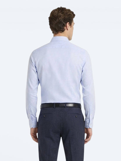 Blaues Klassisches Slim Fit Baumwollhemd