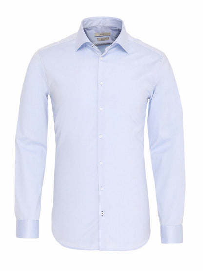 Blaues Klassisches Slim Fit Baumwollhemd