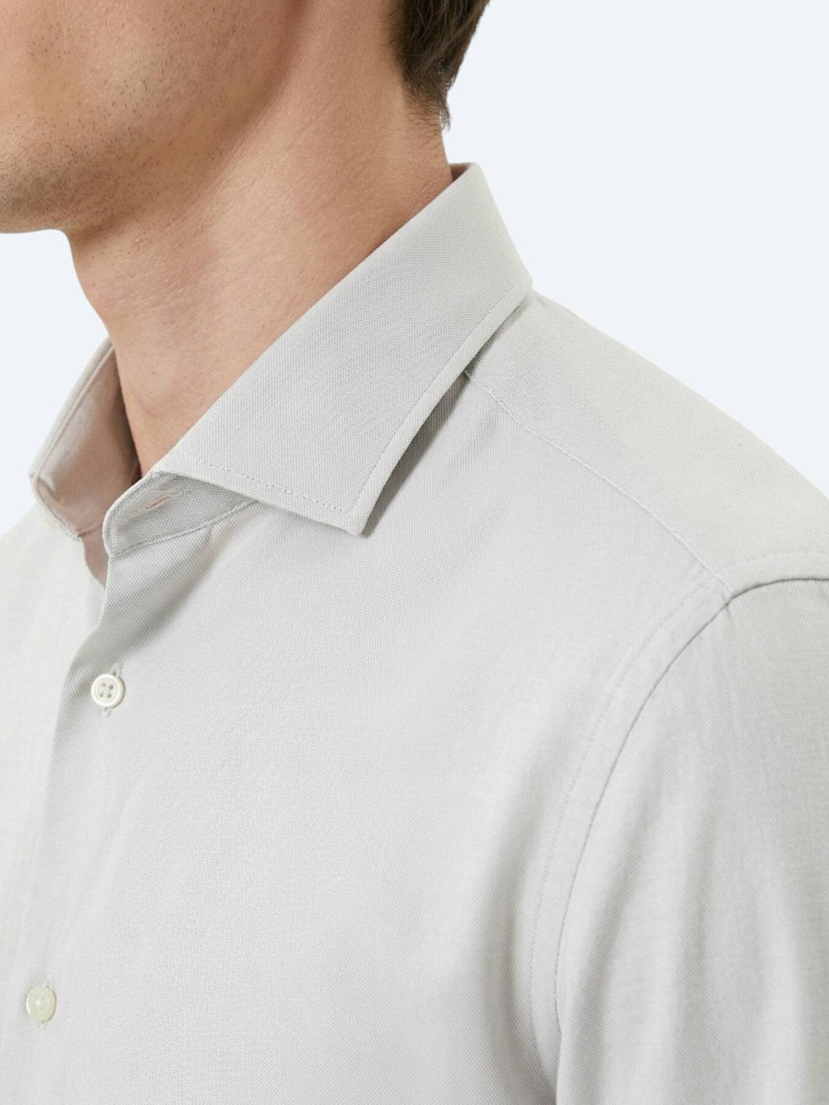 Graues Klassisches Slim Fit Hemd 100% Baumwolle
