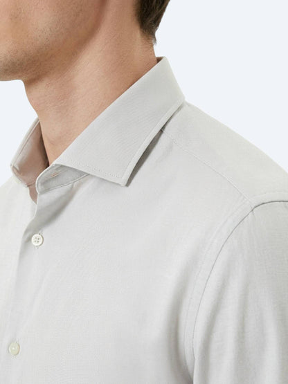 Graues Klassisches Slim Fit Hemd 100% Baumwolle