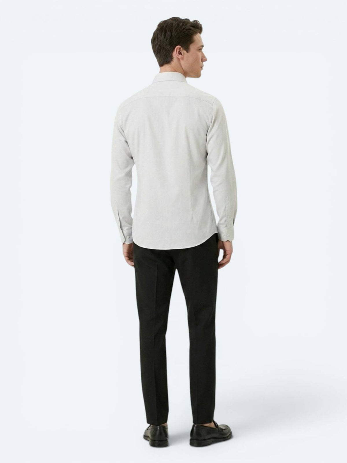Graues Klassisches Slim Fit Hemd 100% Baumwolle