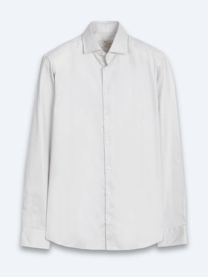 Graues Klassisches Slim Fit Hemd 100% Baumwolle