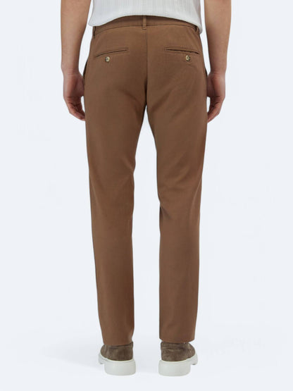 Hellbraune Regular Fit Baumwollhose