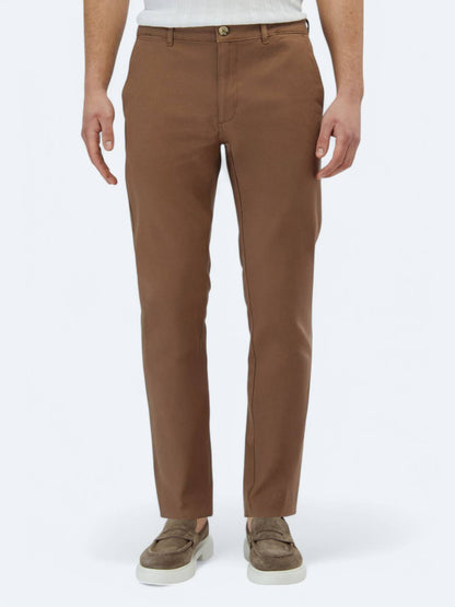 Hellbraune Regular Fit Baumwollhose