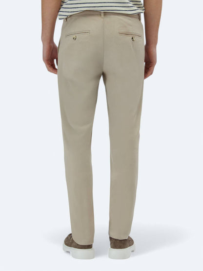 Beige Regular Fit Casual Baumwollhose