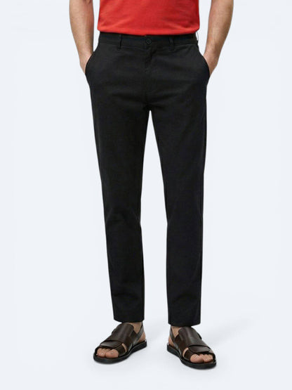 Lässige, gewebte Slim-Fit-Hose aus Baumwollmischung
