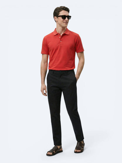 Lässige, gewebte Slim-Fit-Hose aus Baumwollmischung