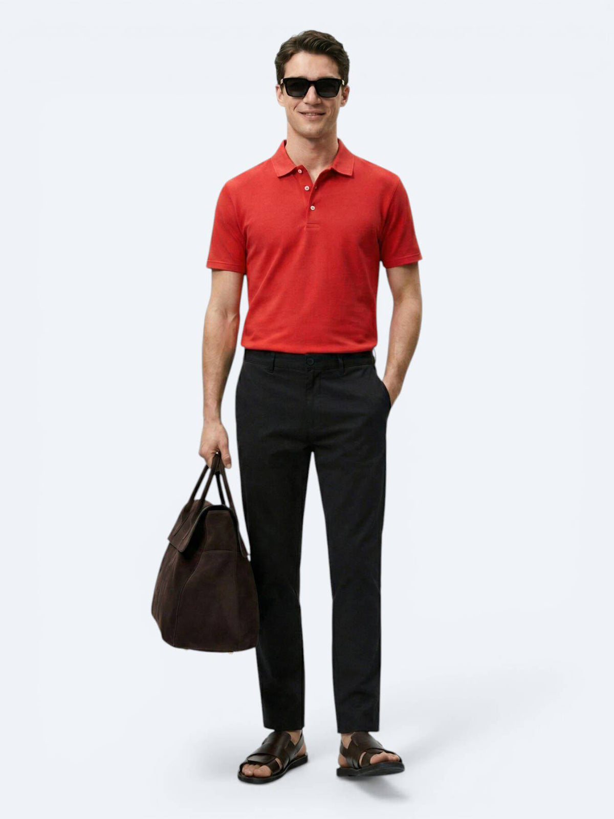 Lässige, gewebte Slim-Fit-Hose aus Baumwollmischung
