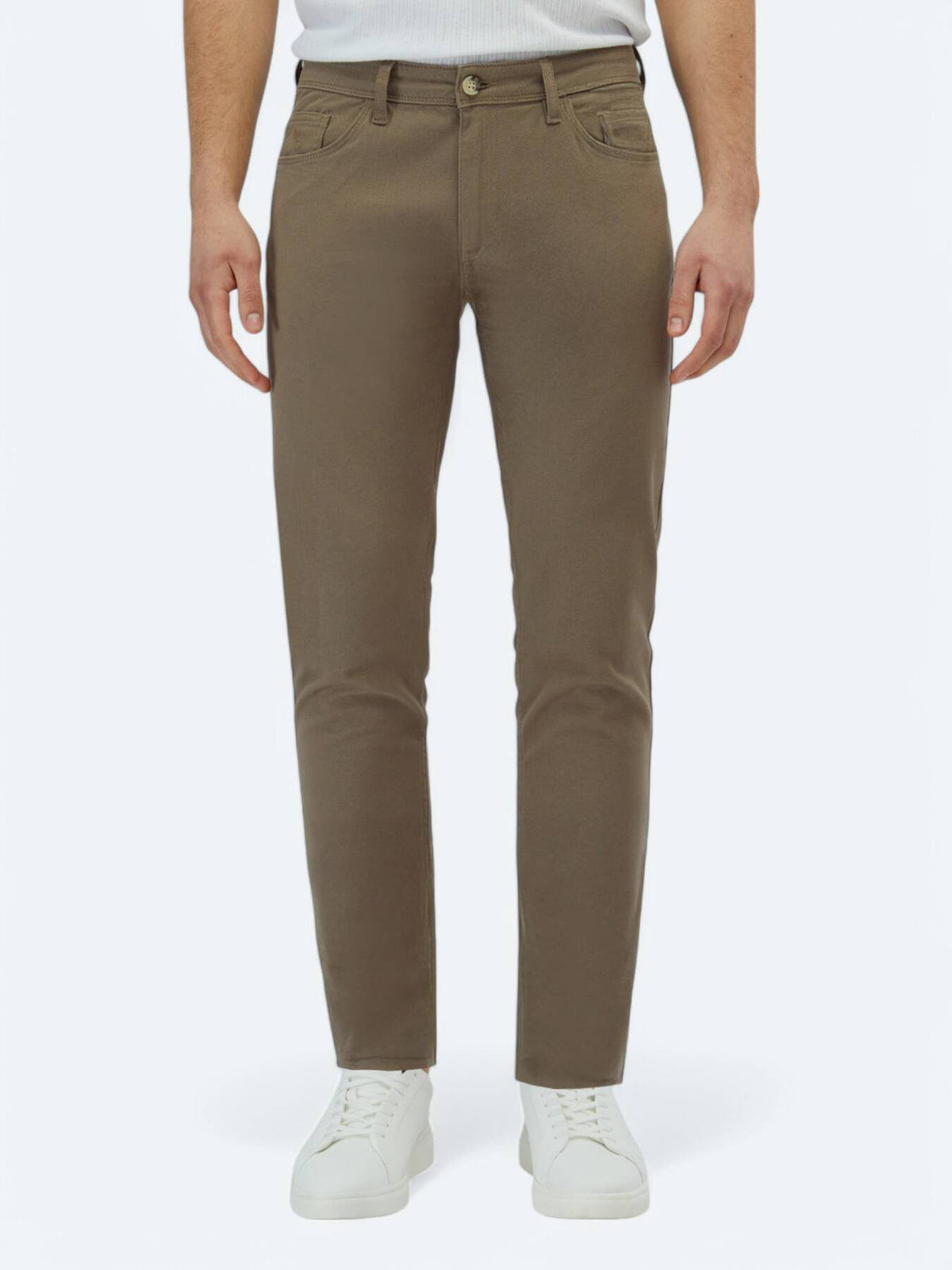 Haselnuss Velours Casual Baumwollhose