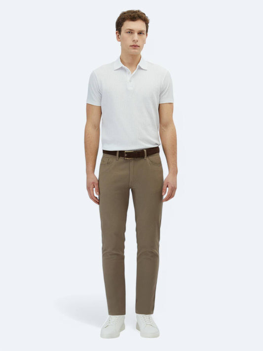 Haselnuss Velours Casual Baumwollhose