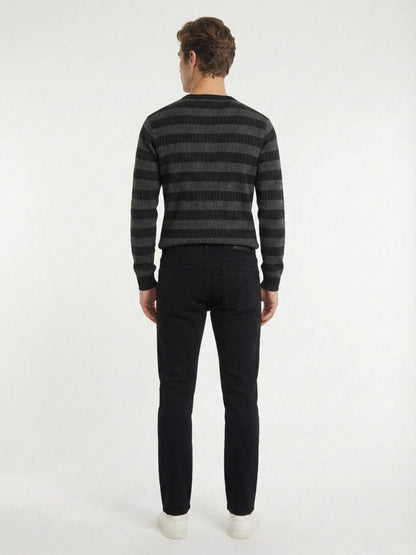 Schwarze Velours Casual Baumwollhose